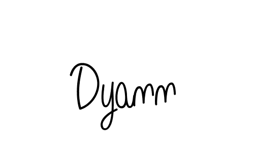 Make a beautiful signature design for name Dyann. With this signature (Angelique-Rose-font-FFP) style, you can create a handwritten signature for free. Dyann signature style 5 images and pictures png