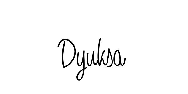 How to make Dyuksa name signature. Use Angelique-Rose-font-FFP style for creating short signs online. This is the latest handwritten sign. Dyuksa signature style 5 images and pictures png