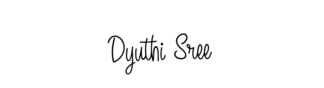 Use a signature maker to create a handwritten signature online. With this signature software, you can design (Angelique-Rose-font-FFP) your own signature for name Dyuthi Sree. Dyuthi Sree signature style 5 images and pictures png