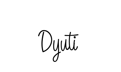 Make a beautiful signature design for name Dyuti. With this signature (Angelique-Rose-font-FFP) style, you can create a handwritten signature for free. Dyuti signature style 5 images and pictures png