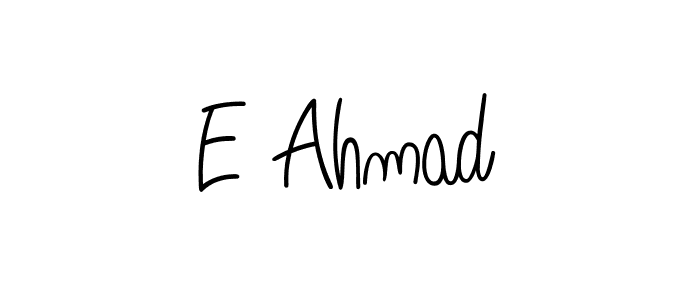 Make a beautiful signature design for name E Ahmad. With this signature (Angelique-Rose-font-FFP) style, you can create a handwritten signature for free. E Ahmad signature style 5 images and pictures png