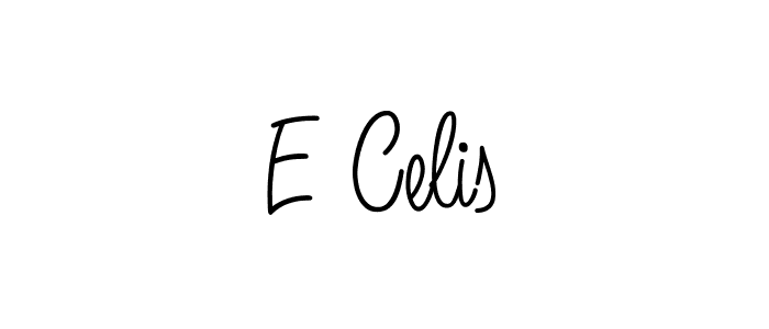 You should practise on your own different ways (Angelique-Rose-font-FFP) to write your name (E Celis) in signature. don't let someone else do it for you. E Celis signature style 5 images and pictures png