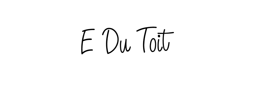 The best way (Angelique-Rose-font-FFP) to make a short signature is to pick only two or three words in your name. The name E Du Toit include a total of six letters. For converting this name. E Du Toit signature style 5 images and pictures png