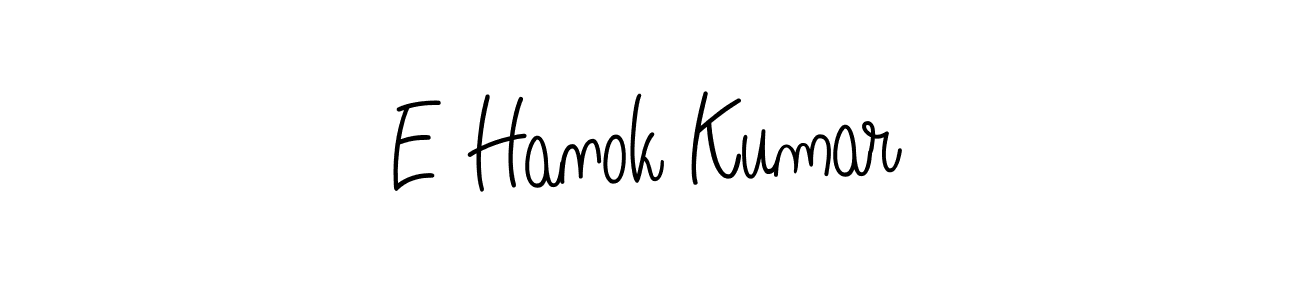 The best way (Angelique-Rose-font-FFP) to make a short signature is to pick only two or three words in your name. The name E Hanok Kumar include a total of six letters. For converting this name. E Hanok Kumar signature style 5 images and pictures png