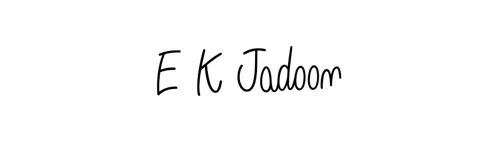The best way (Angelique-Rose-font-FFP) to make a short signature is to pick only two or three words in your name. The name E K Jadoon include a total of six letters. For converting this name. E K Jadoon signature style 5 images and pictures png