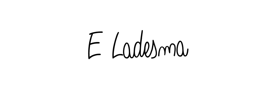 Make a beautiful signature design for name E Ladesma. With this signature (Angelique-Rose-font-FFP) style, you can create a handwritten signature for free. E Ladesma signature style 5 images and pictures png