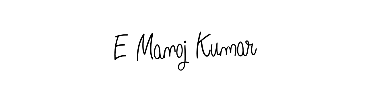 How to make E Manoj Kumar name signature. Use Angelique-Rose-font-FFP style for creating short signs online. This is the latest handwritten sign. E Manoj Kumar signature style 5 images and pictures png