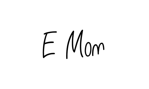 E Mon stylish signature style. Best Handwritten Sign (Angelique-Rose-font-FFP) for my name. Handwritten Signature Collection Ideas for my name E Mon. E Mon signature style 5 images and pictures png