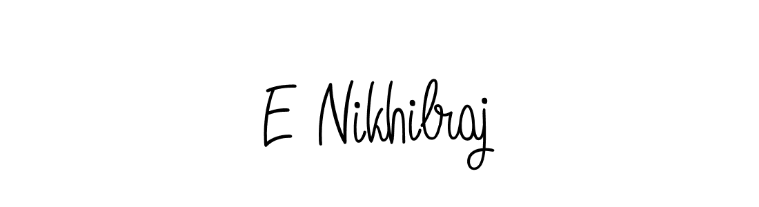 How to make E Nikhilraj name signature. Use Angelique-Rose-font-FFP style for creating short signs online. This is the latest handwritten sign. E Nikhilraj signature style 5 images and pictures png