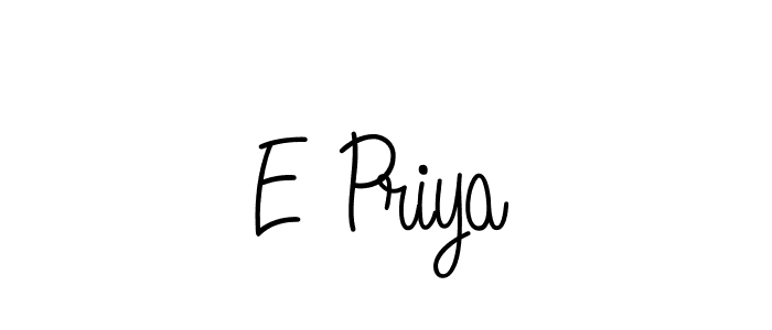 The best way (Angelique-Rose-font-FFP) to make a short signature is to pick only two or three words in your name. The name E Priya include a total of six letters. For converting this name. E Priya signature style 5 images and pictures png