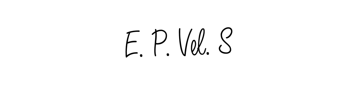 How to make E. P. Vel. S name signature. Use Angelique-Rose-font-FFP style for creating short signs online. This is the latest handwritten sign. E. P. Vel. S signature style 5 images and pictures png