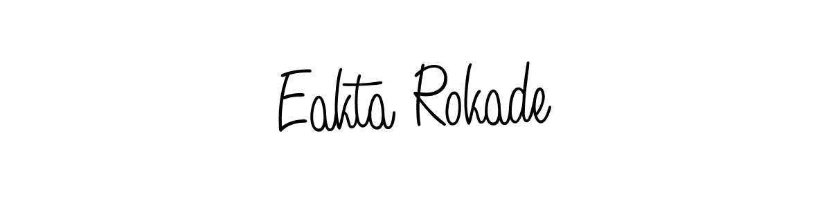 if you are searching for the best signature style for your name Eakta Rokade. so please give up your signature search. here we have designed multiple signature styles  using Angelique-Rose-font-FFP. Eakta Rokade signature style 5 images and pictures png