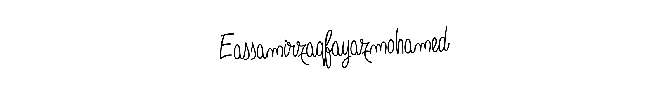 You should practise on your own different ways (Angelique-Rose-font-FFP) to write your name (Eassamirzaqfayazmohamed) in signature. don't let someone else do it for you. Eassamirzaqfayazmohamed signature style 5 images and pictures png