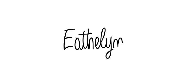 Make a beautiful signature design for name Eathelyn. With this signature (Angelique-Rose-font-FFP) style, you can create a handwritten signature for free. Eathelyn signature style 5 images and pictures png