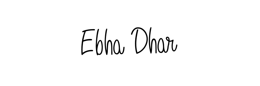 It looks lik you need a new signature style for name Ebha Dhar. Design unique handwritten (Angelique-Rose-font-FFP) signature with our free signature maker in just a few clicks. Ebha Dhar signature style 5 images and pictures png