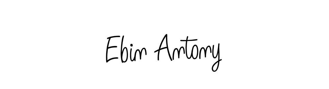 You should practise on your own different ways (Angelique-Rose-font-FFP) to write your name (Ebin Antony) in signature. don't let someone else do it for you. Ebin Antony signature style 5 images and pictures png