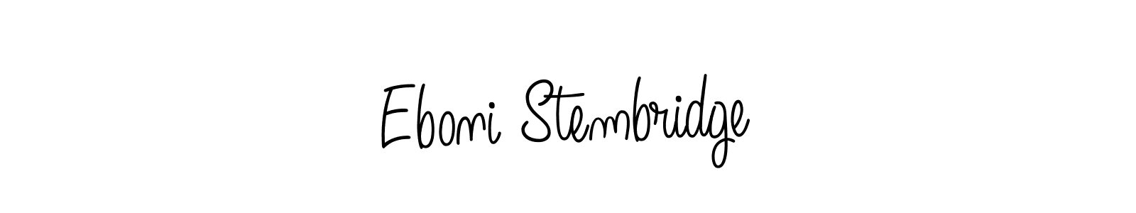 Create a beautiful signature design for name Eboni Stembridge. With this signature (Angelique-Rose-font-FFP) fonts, you can make a handwritten signature for free. Eboni Stembridge signature style 5 images and pictures png