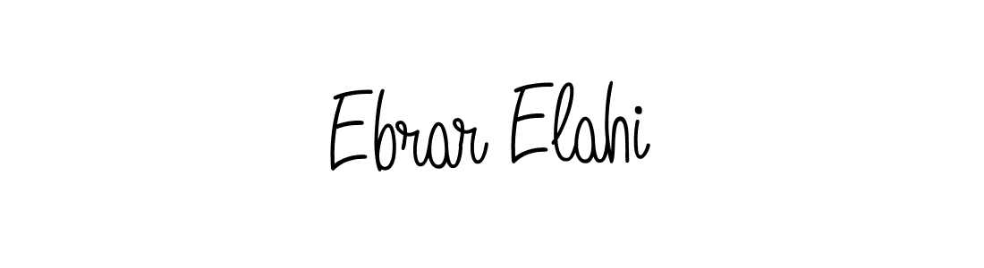 Make a beautiful signature design for name Ebrar Elahi. With this signature (Angelique-Rose-font-FFP) style, you can create a handwritten signature for free. Ebrar Elahi signature style 5 images and pictures png