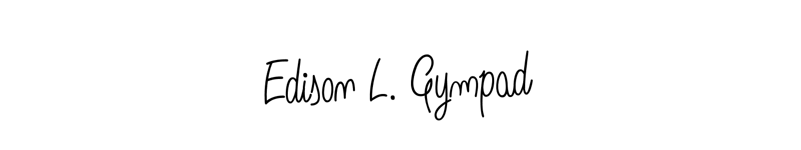 if you are searching for the best signature style for your name Edison L. Gympad. so please give up your signature search. here we have designed multiple signature styles  using Angelique-Rose-font-FFP. Edison L. Gympad signature style 5 images and pictures png