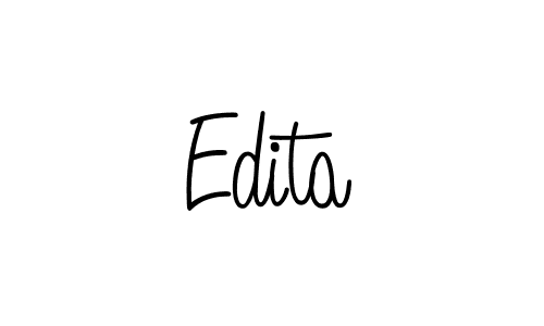 Use a signature maker to create a handwritten signature online. With this signature software, you can design (Angelique-Rose-font-FFP) your own signature for name Edita. Edita signature style 5 images and pictures png