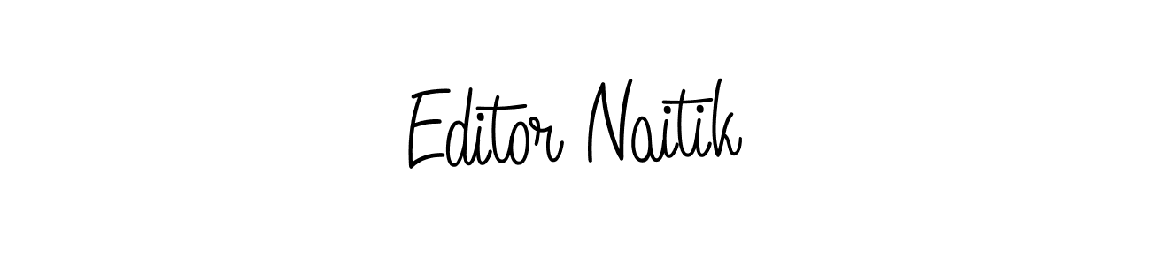 Make a beautiful signature design for name Editor Naitik. With this signature (Angelique-Rose-font-FFP) style, you can create a handwritten signature for free. Editor Naitik signature style 5 images and pictures png