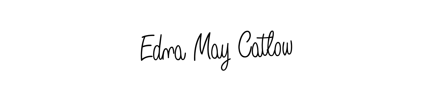 Make a beautiful signature design for name Edna May Catlow. With this signature (Angelique-Rose-font-FFP) style, you can create a handwritten signature for free. Edna May Catlow signature style 5 images and pictures png