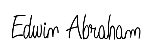 A dynamic signature style for Edwin Abraham using Angelique-Rose-font-FFP script. Designed to look authentic, handwritten, and professional. Edwin Abraham signature style 5 images and pictures png