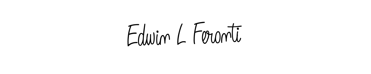 The best way (Angelique-Rose-font-FFP) to make a short signature is to pick only two or three words in your name. The name Edwin L Feronti include a total of six letters. For converting this name. Edwin L Feronti signature style 5 images and pictures png