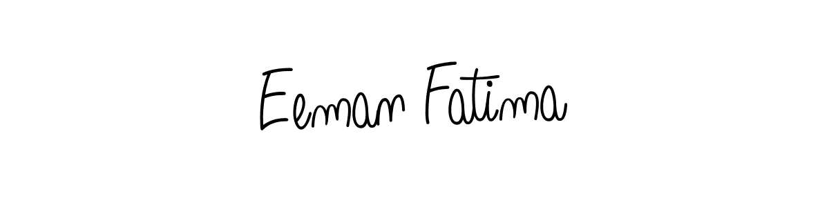 Design your own signature with our free online signature maker. With this signature software, you can create a handwritten (Angelique-Rose-font-FFP) signature for name Eeman Fatima. Eeman Fatima signature style 5 images and pictures png