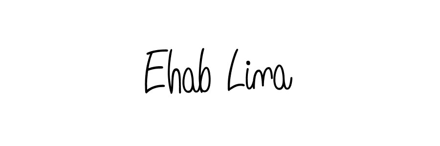 How to Draw Ehab Lina signature style? Angelique-Rose-font-FFP is a latest design signature styles for name Ehab Lina. Ehab Lina signature style 5 images and pictures png