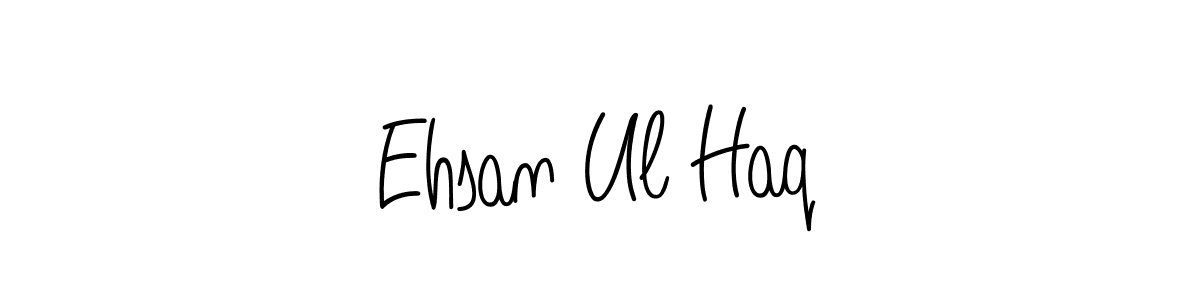 You should practise on your own different ways (Angelique-Rose-font-FFP) to write your name (Ehsan Ul Haq) in signature. don't let someone else do it for you. Ehsan Ul Haq signature style 5 images and pictures png