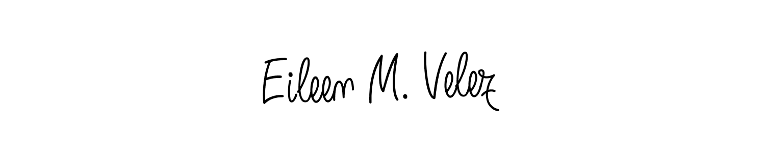 You should practise on your own different ways (Angelique-Rose-font-FFP) to write your name (Eileen M. Velez) in signature. don't let someone else do it for you. Eileen M. Velez signature style 5 images and pictures png