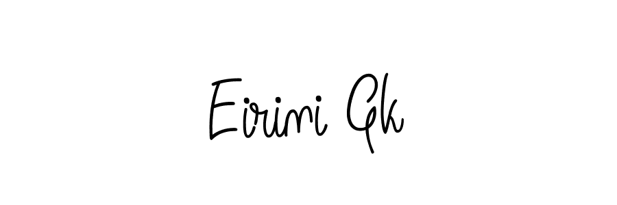 Make a beautiful signature design for name Eirini Gk. With this signature (Angelique-Rose-font-FFP) style, you can create a handwritten signature for free. Eirini Gk signature style 5 images and pictures png