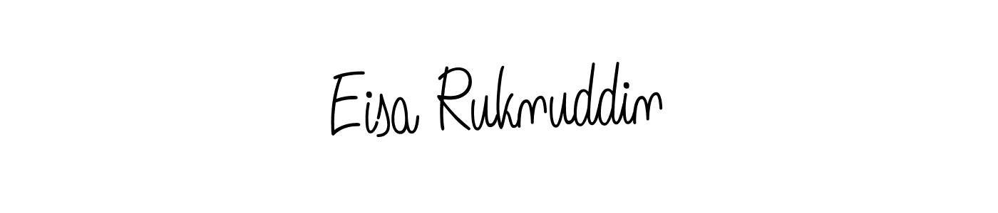 Eisa Ruknuddin stylish signature style. Best Handwritten Sign (Angelique-Rose-font-FFP) for my name. Handwritten Signature Collection Ideas for my name Eisa Ruknuddin. Eisa Ruknuddin signature style 5 images and pictures png
