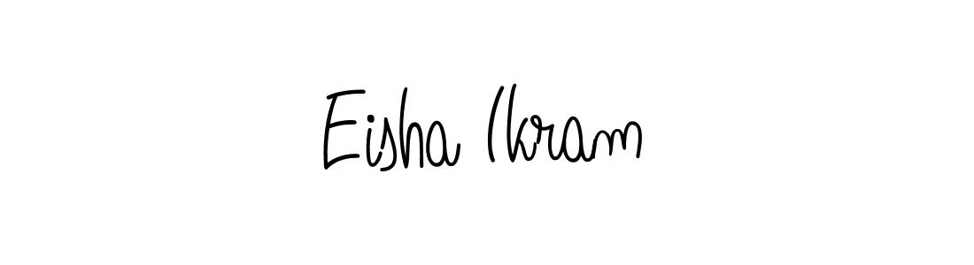 You should practise on your own different ways (Angelique-Rose-font-FFP) to write your name (Eisha Ikram) in signature. don't let someone else do it for you. Eisha Ikram signature style 5 images and pictures png