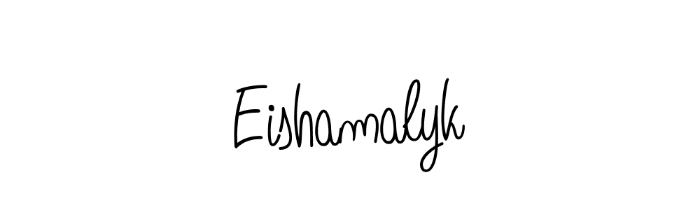 Angelique-Rose-font-FFP is a professional signature style that is perfect for those who want to add a touch of class to their signature. It is also a great choice for those who want to make their signature more unique. Get Eishamalyk name to fancy signature for free. Eishamalyk signature style 5 images and pictures png
