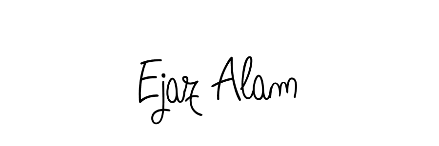 You should practise on your own different ways (Angelique-Rose-font-FFP) to write your name (Ejaz Alam) in signature. don't let someone else do it for you. Ejaz Alam signature style 5 images and pictures png