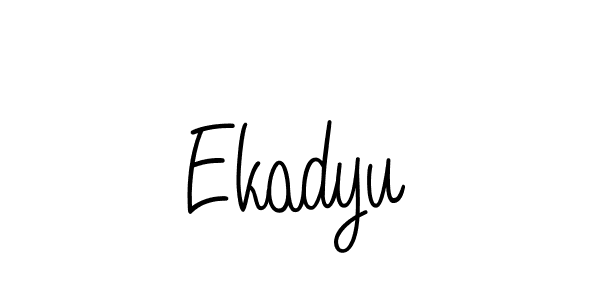 How to make Ekadyu name signature. Use Angelique-Rose-font-FFP style for creating short signs online. This is the latest handwritten sign. Ekadyu signature style 5 images and pictures png