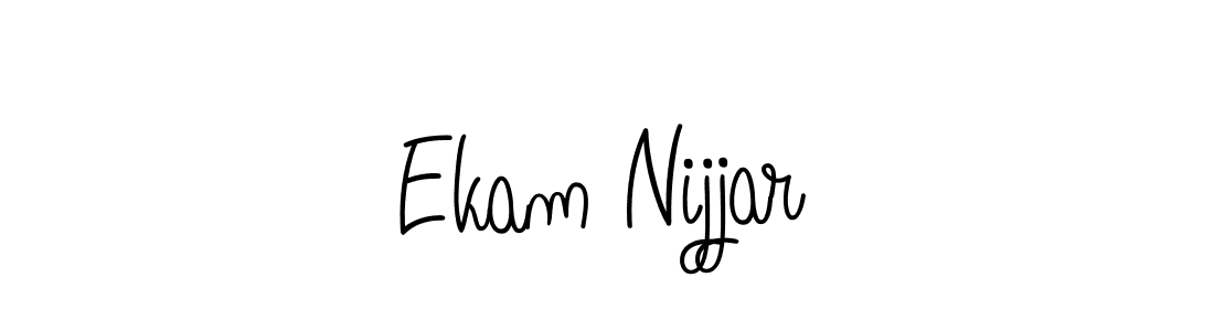 Create a beautiful signature design for name Ekam Nijjar. With this signature (Angelique-Rose-font-FFP) fonts, you can make a handwritten signature for free. Ekam Nijjar signature style 5 images and pictures png