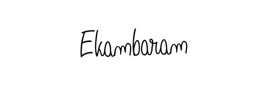 Use a signature maker to create a handwritten signature online. With this signature software, you can design (Angelique-Rose-font-FFP) your own signature for name Ekambaram. Ekambaram signature style 5 images and pictures png