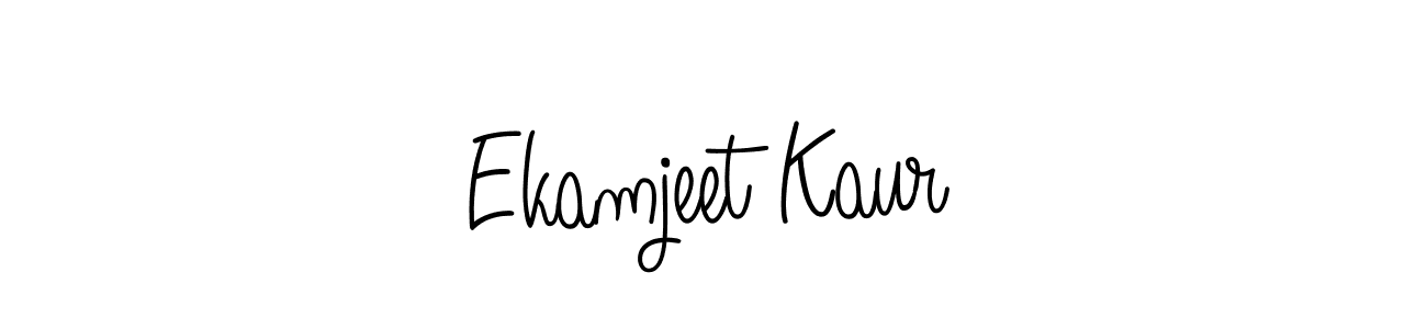 Make a beautiful signature design for name Ekamjeet Kaur. With this signature (Angelique-Rose-font-FFP) style, you can create a handwritten signature for free. Ekamjeet Kaur signature style 5 images and pictures png