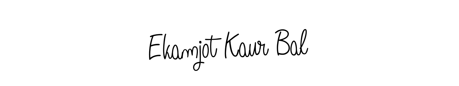 Ekamjot Kaur Bal stylish signature style. Best Handwritten Sign (Angelique-Rose-font-FFP) for my name. Handwritten Signature Collection Ideas for my name Ekamjot Kaur Bal. Ekamjot Kaur Bal signature style 5 images and pictures png