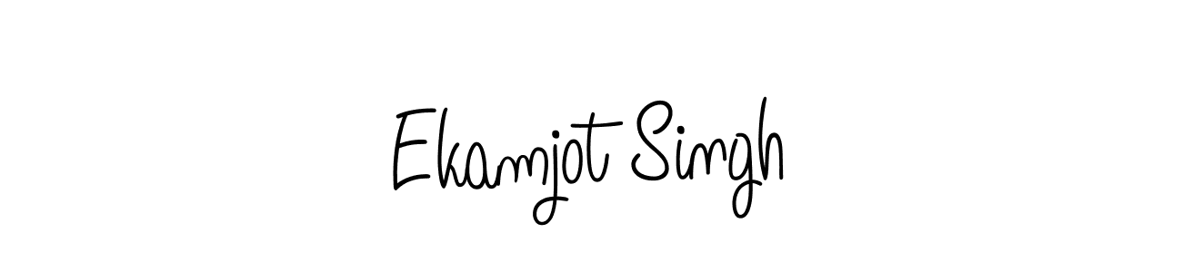 You should practise on your own different ways (Angelique-Rose-font-FFP) to write your name (Ekamjot Singh) in signature. don't let someone else do it for you. Ekamjot Singh signature style 5 images and pictures png