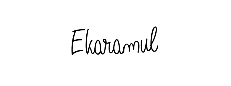 You should practise on your own different ways (Angelique-Rose-font-FFP) to write your name (Ekaramul) in signature. don't let someone else do it for you. Ekaramul signature style 5 images and pictures png