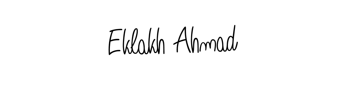 You can use this online signature creator to create a handwritten signature for the name Eklakh Ahmad. This is the best online autograph maker. Eklakh Ahmad signature style 5 images and pictures png