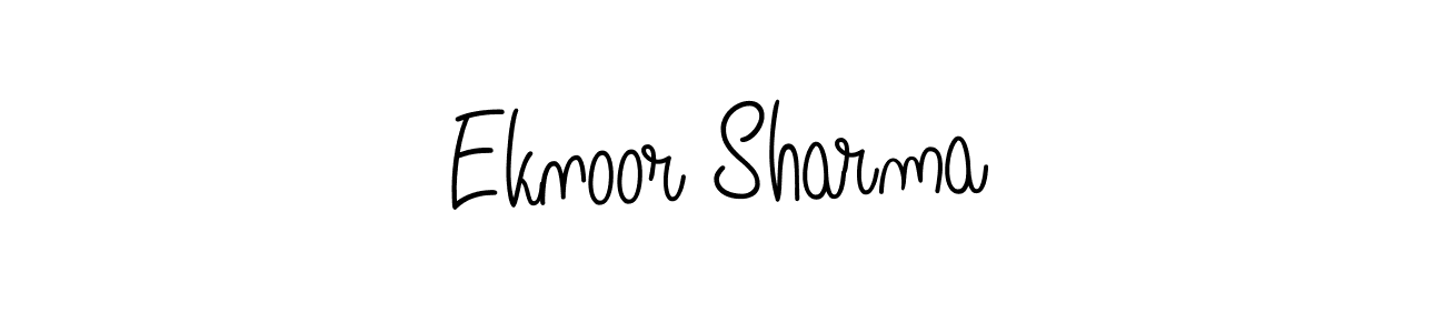 The best way (Angelique-Rose-font-FFP) to make a short signature is to pick only two or three words in your name. The name Eknoor Sharma include a total of six letters. For converting this name. Eknoor Sharma signature style 5 images and pictures png