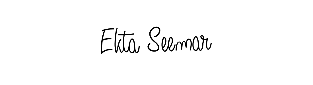 Ekta Seemar stylish signature style. Best Handwritten Sign (Angelique-Rose-font-FFP) for my name. Handwritten Signature Collection Ideas for my name Ekta Seemar. Ekta Seemar signature style 5 images and pictures png