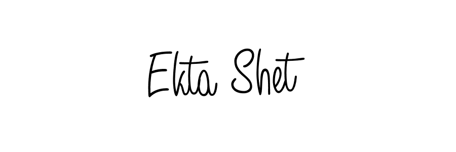 Make a beautiful signature design for name Ekta Shet. With this signature (Angelique-Rose-font-FFP) style, you can create a handwritten signature for free. Ekta Shet signature style 5 images and pictures png