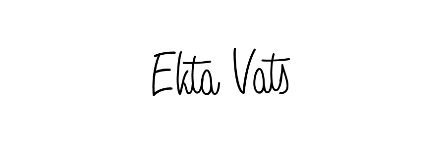 You should practise on your own different ways (Angelique-Rose-font-FFP) to write your name (Ekta Vats) in signature. don't let someone else do it for you. Ekta Vats signature style 5 images and pictures png