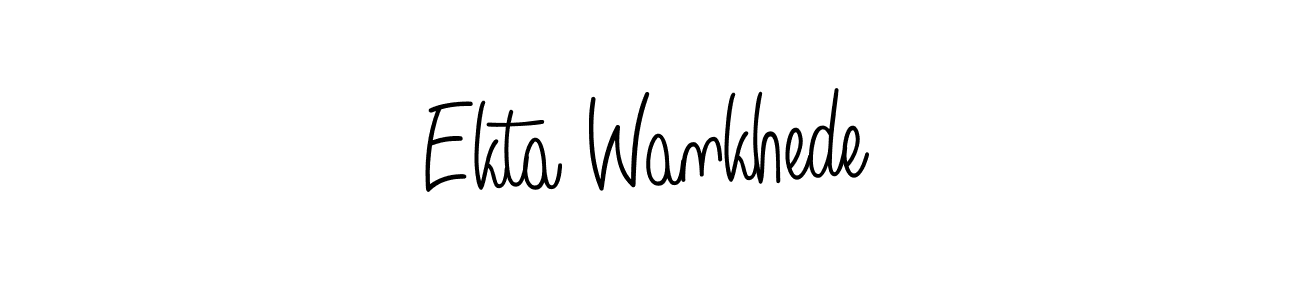 You should practise on your own different ways (Angelique-Rose-font-FFP) to write your name (Ekta Wankhede) in signature. don't let someone else do it for you. Ekta Wankhede signature style 5 images and pictures png